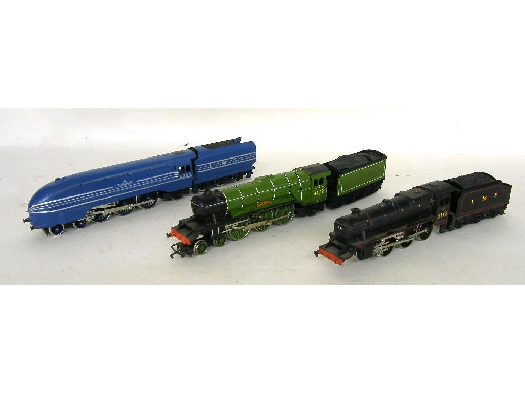 Appraisal: Three Hornby gauge electric locomotives with tenders to include Flying