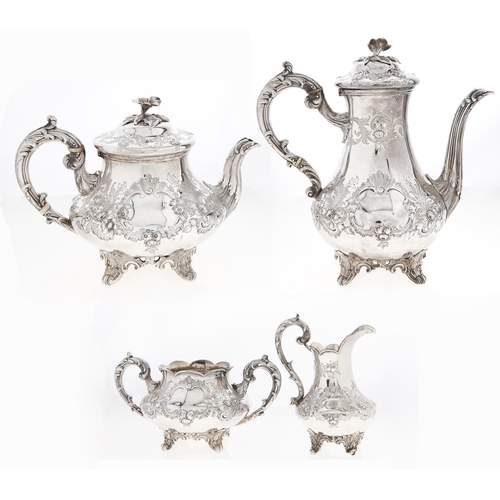 Appraisal: A Victorian silver tea and coffee service of baluster form