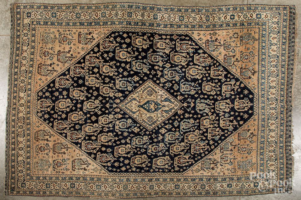 Appraisal: Caucasian throw rug early th c Caucasian throw rug early