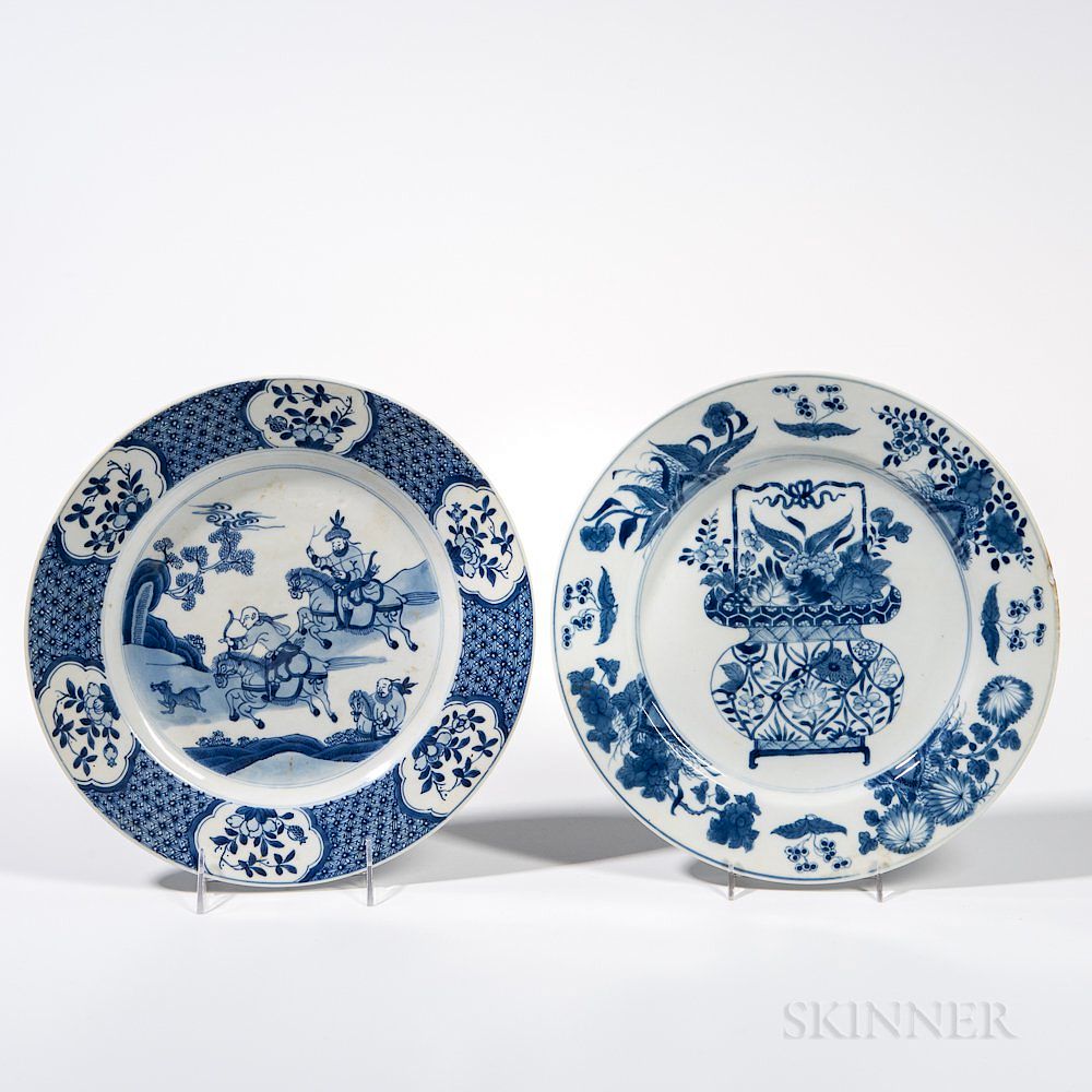 Appraisal: Two Blue and White Plates Two Blue and White Plates