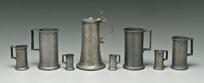 Appraisal: Group of pewter measures six marked on base quot P