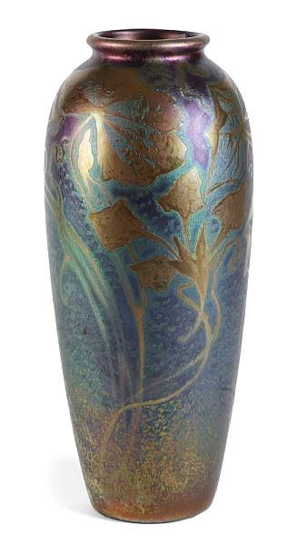 Appraisal: A Weller Sicard tapering ovoid Nasturtium vase early th century