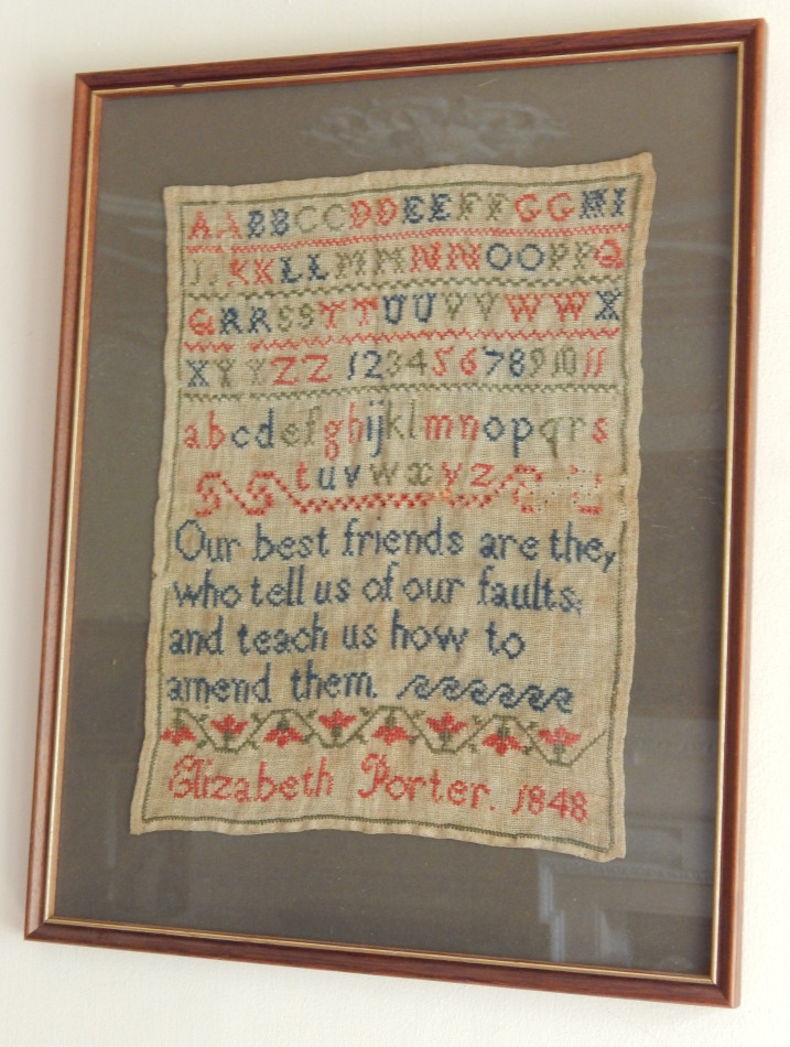 Appraisal: A Victorian alphabetic numeric and motto sampler by Elizabeth Porter