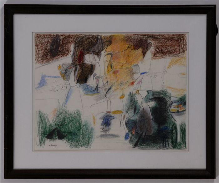 Appraisal: MANNER OF ARSHILE GORKY UNTITLED Mixed media on paper x