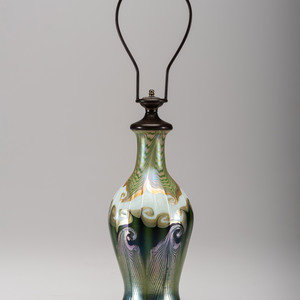 Appraisal: Quezal American Early th Century Vase iridescent glass with pulled