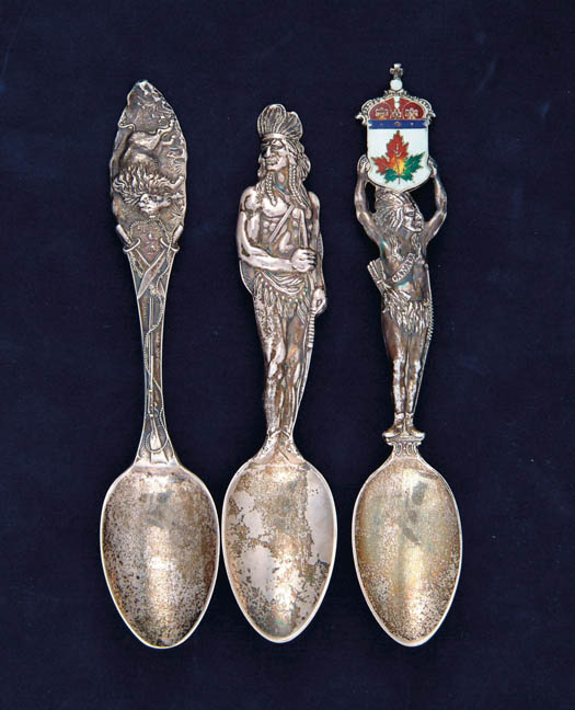 Appraisal: LOT OF FOUR STERLING SOUVENIR SPOONS BY J E ELLIS