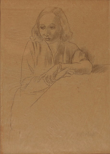 Appraisal: RUDOLF IHLEE - Portrait of a young lady signed pencil