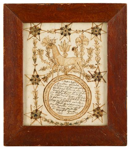 Appraisal: After Johann Adam Eyer - fraktur taufschein schuylkill county pa