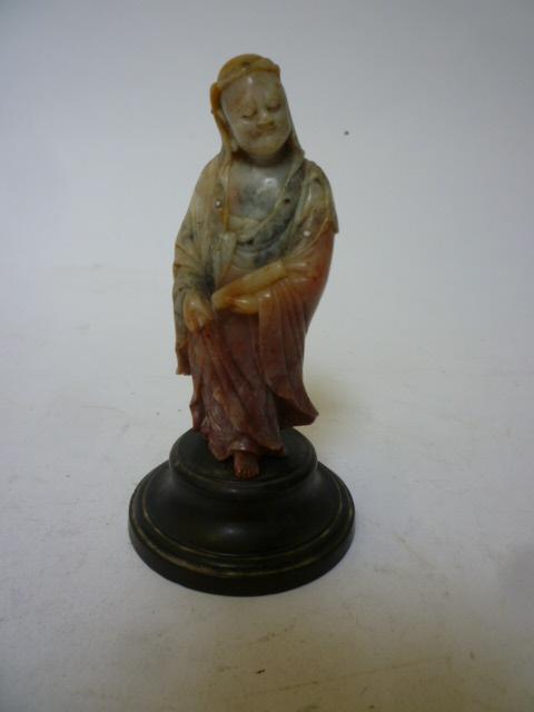 Appraisal: CHINESE SCHOOL early th century a soapstone figure of a