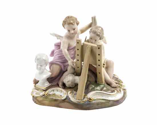 Appraisal: A Meissen Porcelain Figural Group depicting two putti representing the