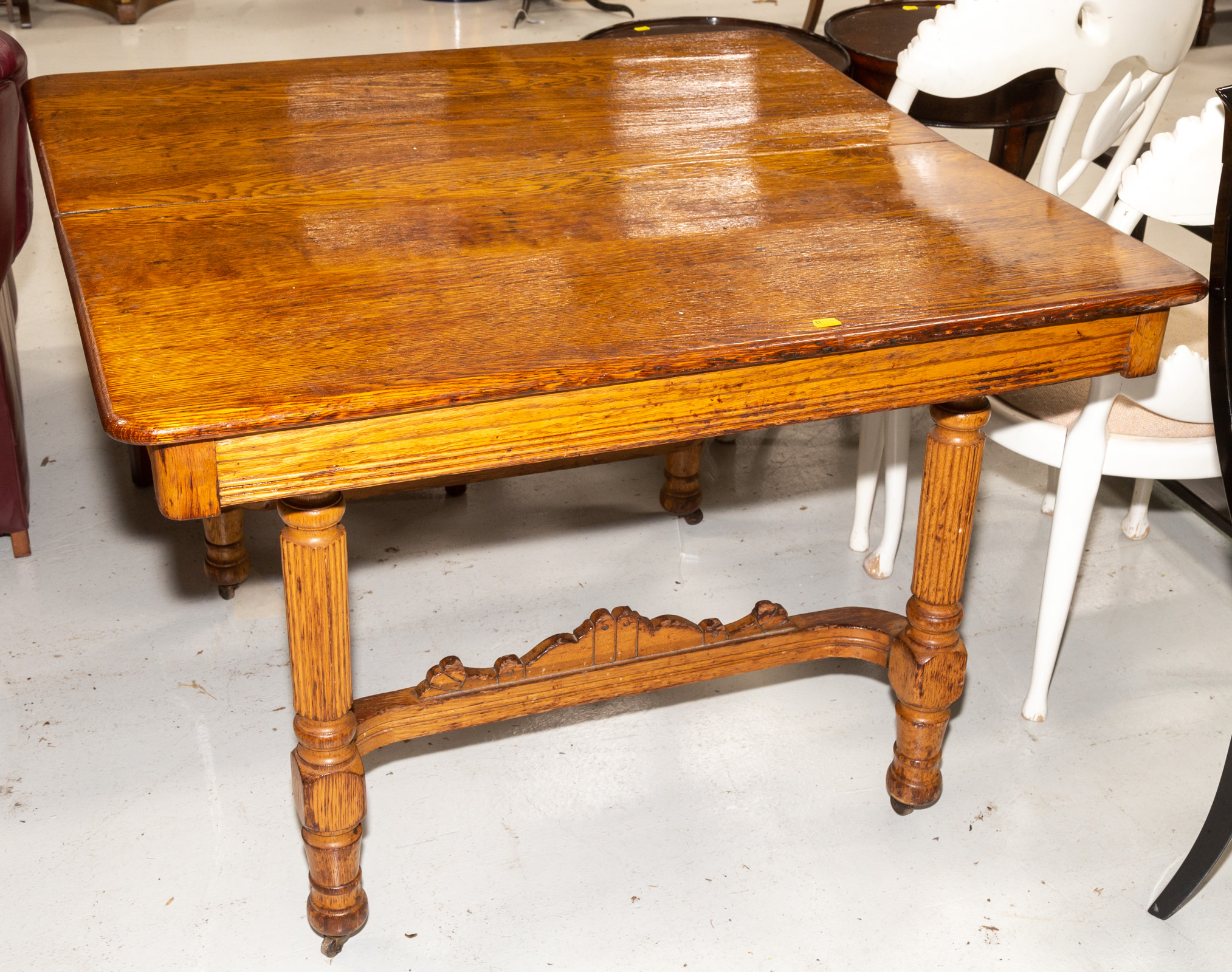 Appraisal: AMERICAN RENAISSANCE REVIVAL CHESTNUT DINING TABLE Later th century with