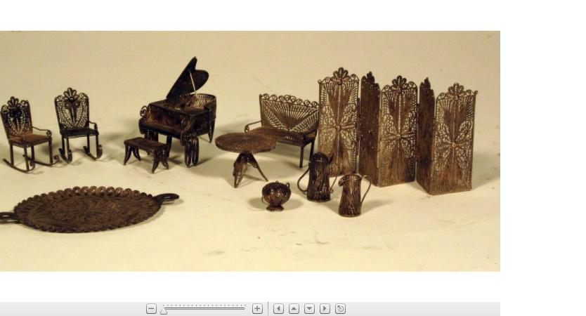 Appraisal: Group of Continental miniature silver filigree furniture th early th