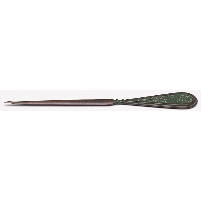 Appraisal: Tiffany Studios letter opener bronze in the grapevine pattern original