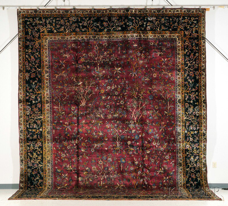 Appraisal: Indo-Kashan Carpet Central Persia early th century the plum field