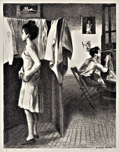 Appraisal: RAPHAEL SOYER My Studio Lithograph x mm x inches full