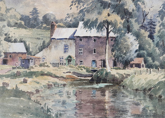 Appraisal: ROLAND SPENCER-FORD - 'Old Mill - Reflections' signed watercolour x