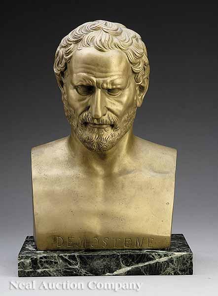 Appraisal: A Bronze Bust of the Greek Orator Demosthenes late th