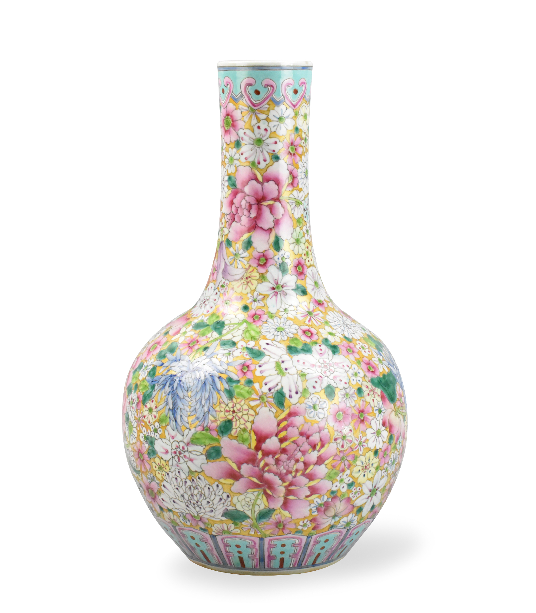 Appraisal: A large Chinese millifloral globular vase dating from the Repubic