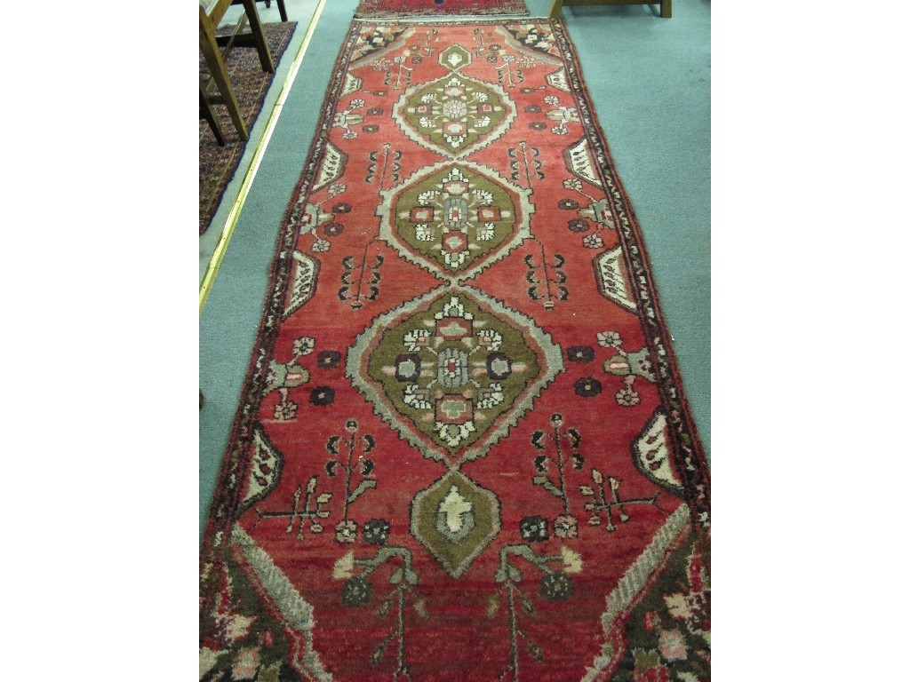 Appraisal: Hamadan multi coloured floor runner