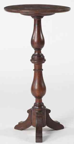 Appraisal: Italian Dish Top Candlestand th century walnut having a rotating