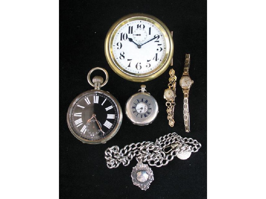 Appraisal: A CONTINENTAL SILVER HUNTING CASED POCKET WATCH the outer case