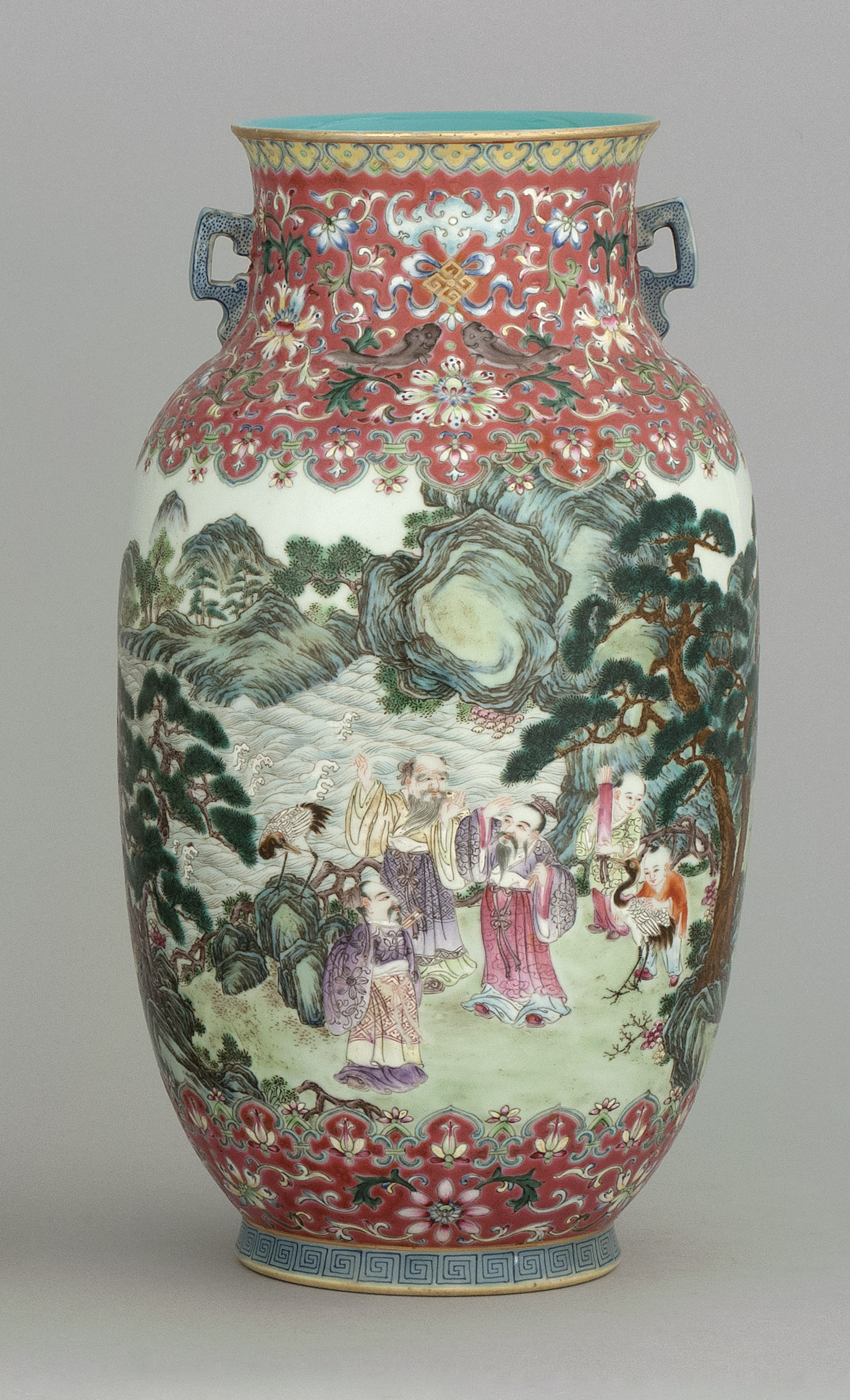 Appraisal: FAMILLE ROSE PORCELAIN VASE Circa In seed form With decoration