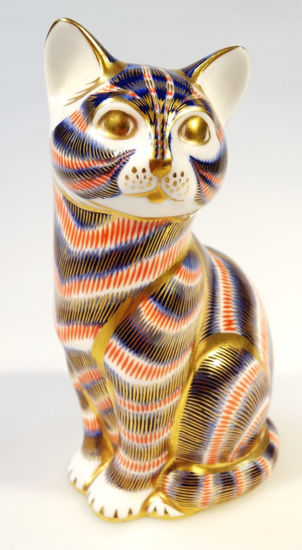 Appraisal: A Royal Crown Derby paperweight figure of a standing cat