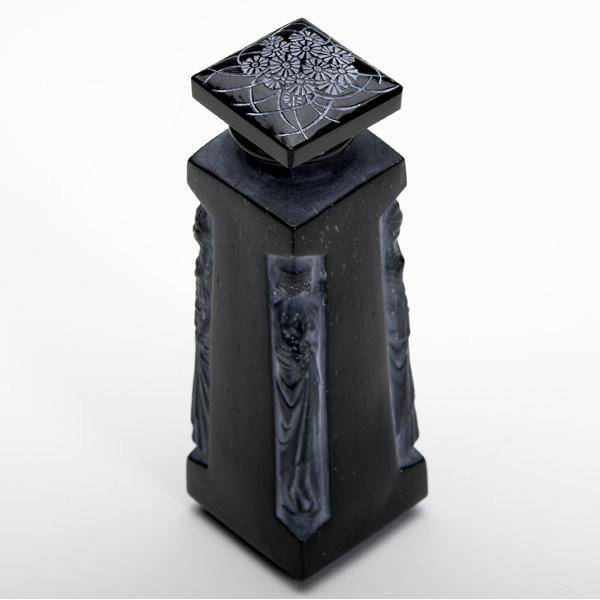 Appraisal: LALIQUE Ambre for D Orsay perfume bottle in black glass