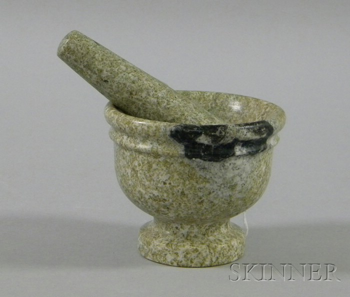 Appraisal: Marble Mortar and Pestle base ht pestle ht in