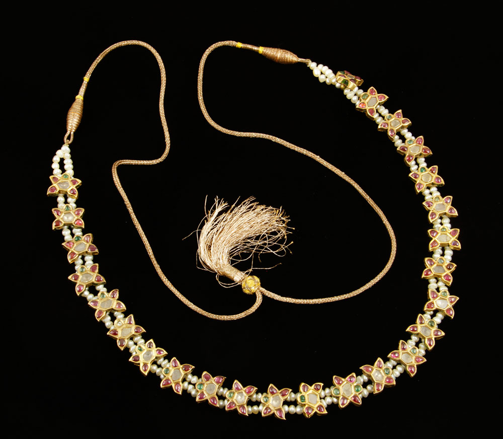 Appraisal: - K Gold Mughal Necklace K gold Mughal necklace with