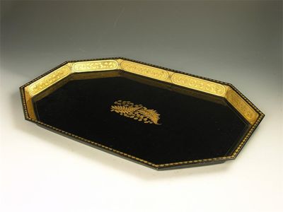 Appraisal: A Victorian tole galleried tray by H F Co of