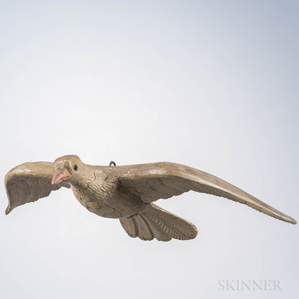 Appraisal: Carved and White-painted Dove Carved and White-painted Dove th century