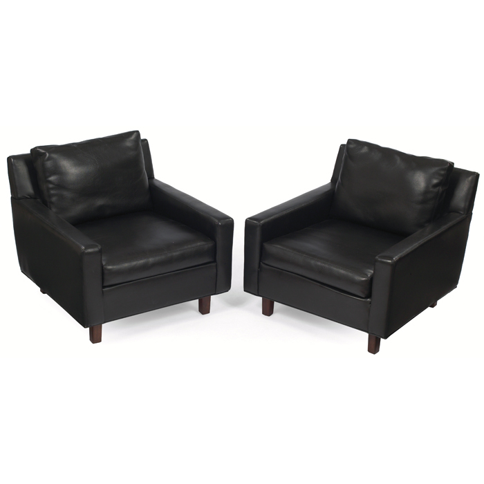 Appraisal: Milo Baughman lounge chairs pair by Thayer Coggin original black