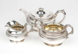 Appraisal: A George III sterling silver tea set London each with