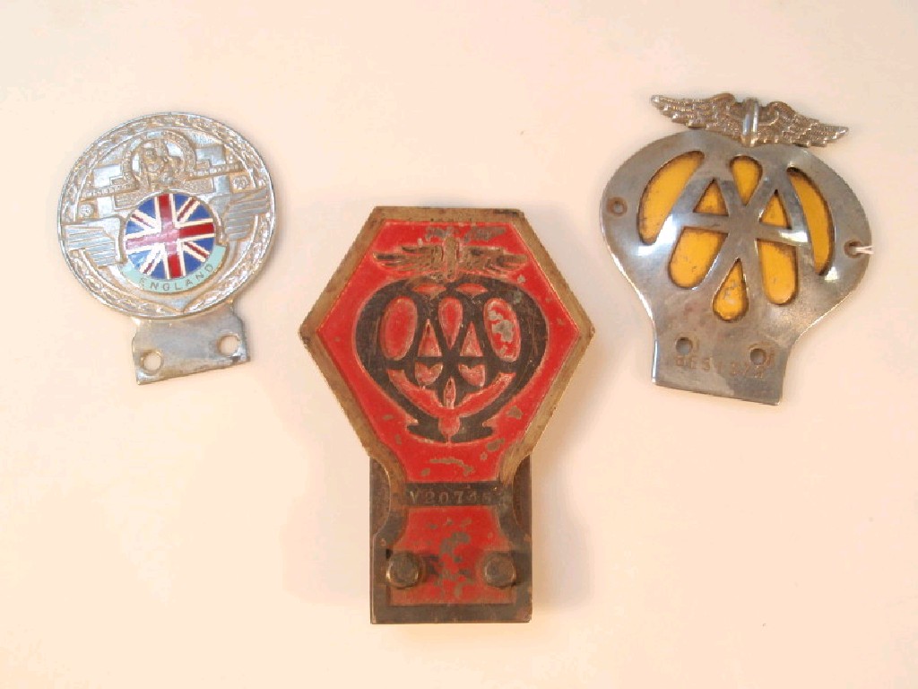 Appraisal: AA RAC and England car bar badges