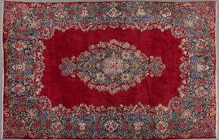 Appraisal: Semi Antique Persian Kirman Carpet ' x ' Semi Antique