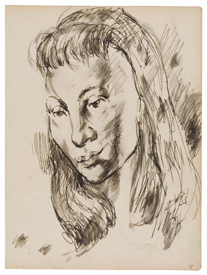 Appraisal: CHARLES WHITE - Collection of early sketchbook drawings - Portrait