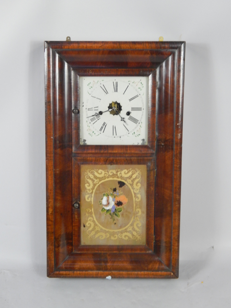 Appraisal: An American late thC mahogany and walnut rectangular cased shelf