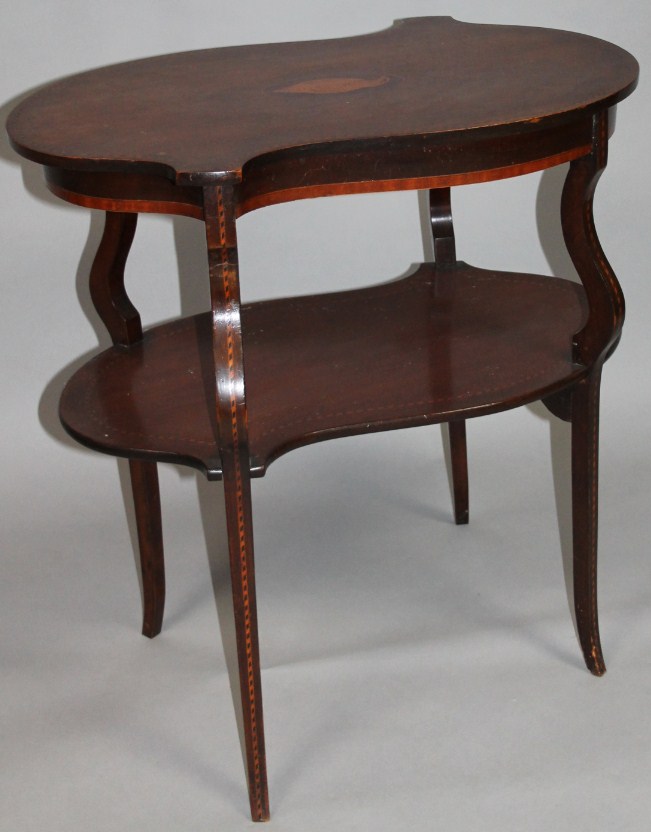 Appraisal: An Edwardian mahogany boxwood strung and inlaid occasional table the