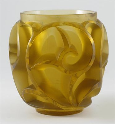 Appraisal: Tourbillons' No a rare Lalique yellow glass vase designed by