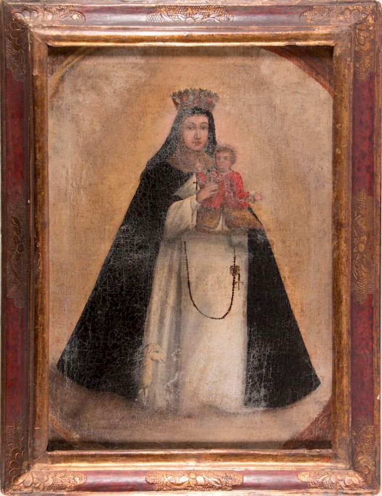 Appraisal: th th century painting of Madonna and child Artist Unsigned