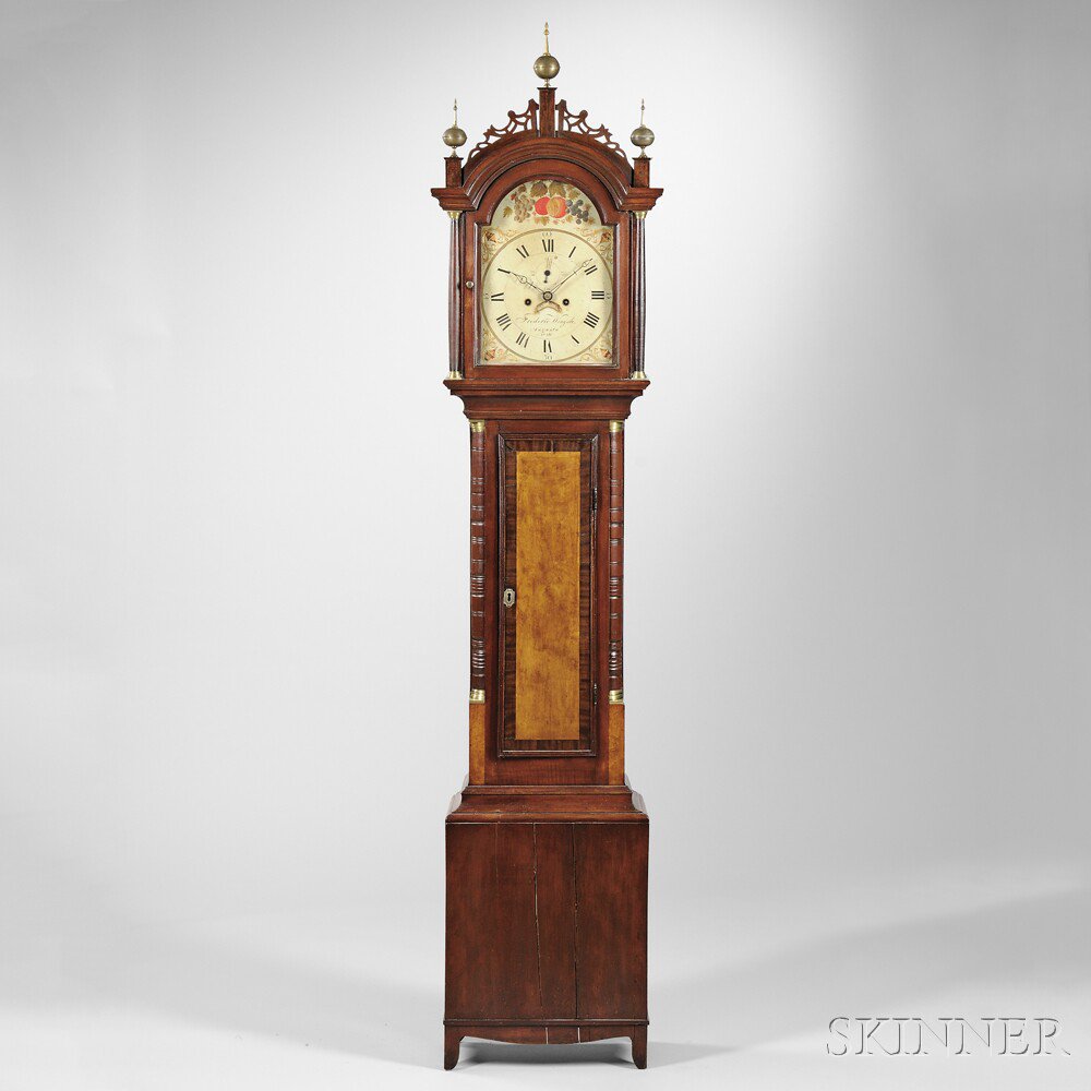 Appraisal: Frederick Wingate Tall Clock Augusta Maine c birch and maple