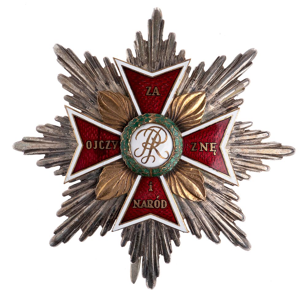 Appraisal: POLAND ORDER OF WHITHE EAGLE POLAND ORDER OF WHITHE EAGLE