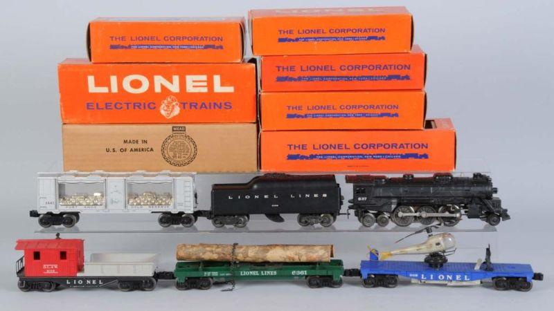 Appraisal: Lionel O-Gauge Freight Set in OB Description Post-war Includes individual