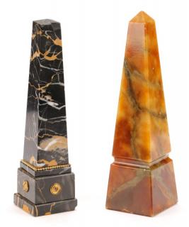 Appraisal: Two Marble Obelisk Form Sculptures Two marble obelisk form sculptures