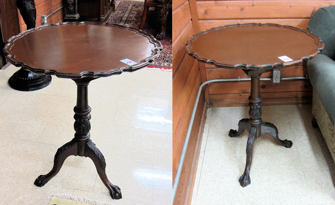 Appraisal: A PAIR OF CHIPPENDALE STYLE MAHOGANY TEA TABLES early th