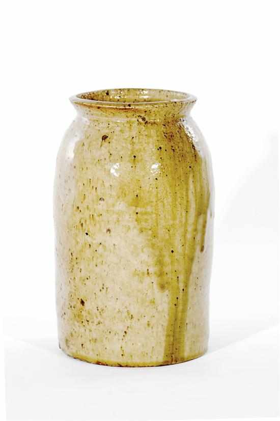 Appraisal: Southern stoneware storage jar Stork-Landrum Columbia South Carolina circa cylindrical