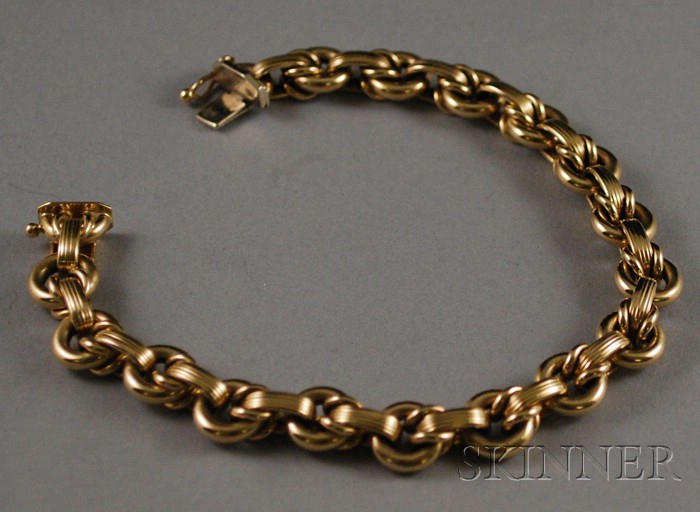 Appraisal: kt Gold Circle Link Bracelet Zelman Friedman signed Z F