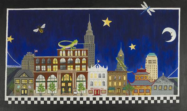 Appraisal: CANDACE KOLB CHERYL OLNEY Wall hangings Lower Manhattan Featuring the