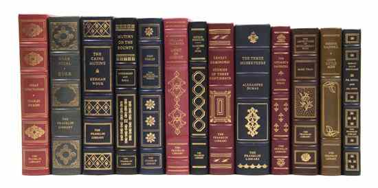 Appraisal: FRANKLIN LIBRARY A group of leather-bound books some of which